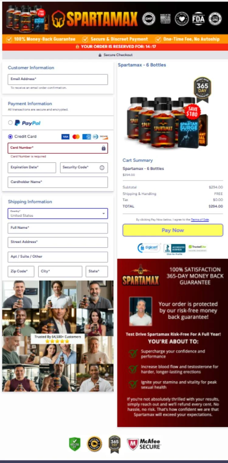 Spartamax secure checkout badge for safe payment